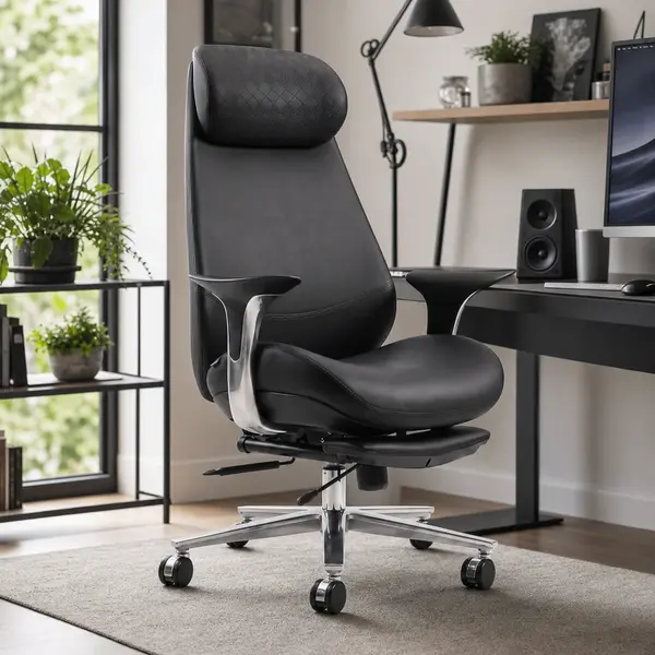 Scaun Business Premium, Ergonomic, cu Spatar Inalt si Suport Lombar Ajustabil