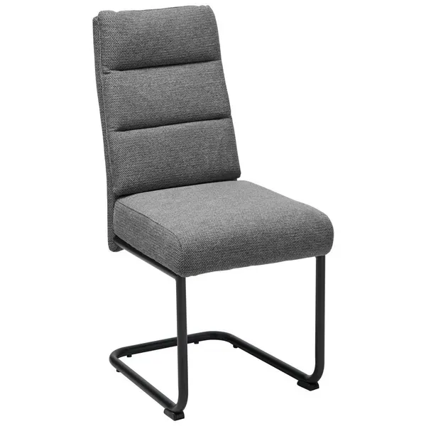 Scaun Cantilever din lemn, metal, textil, gri închis