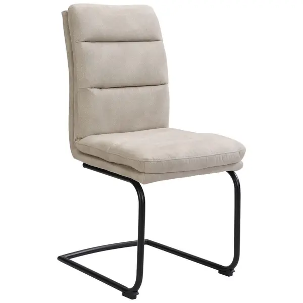 Scaun Cantilever din metal, textil, bej