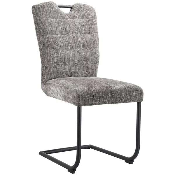 Scaun Cantilever din metal, textil, gri, negru