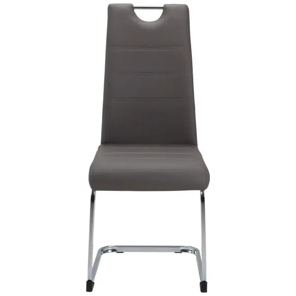 Scaun Cantilever din metal, textil, taupe, culoare crom
