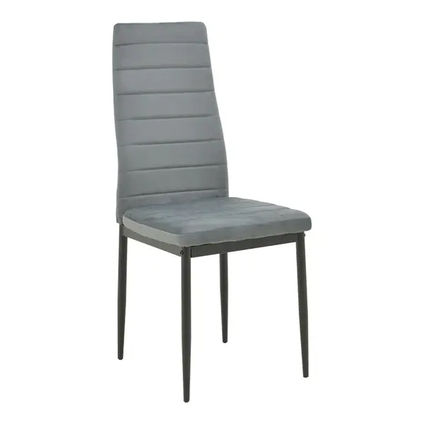 Scaun catifea Parker, Catifea, Negru, 39x48x95 cm