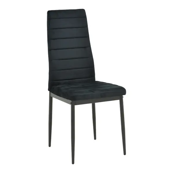 Scaun catifea Parker, Catifea, Negru, 39x48x95 cm