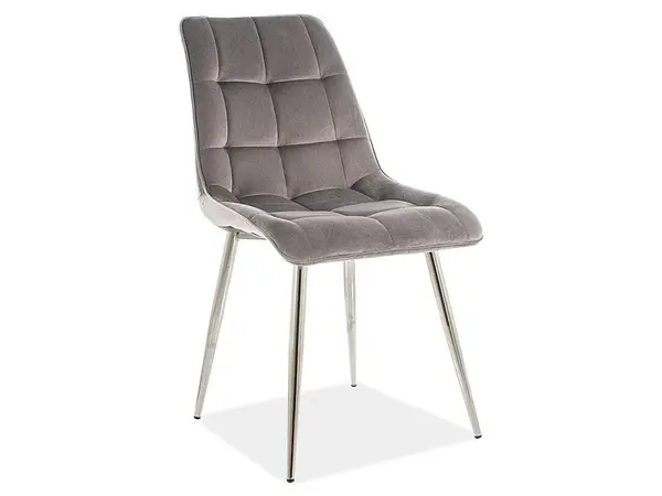 Scaun Chic Velvet Gri/ Chrom - l47 x A41 x H87 cm