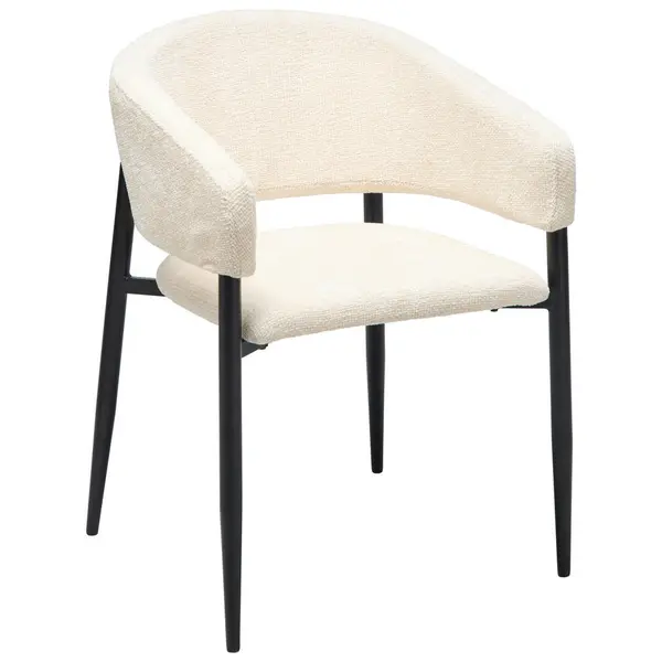 Scaun Cu Brațe din lemn, metal, textil, bej