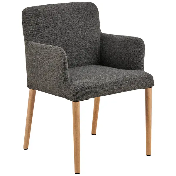 Scaun Cu Brațe din lemn, textil, antracit