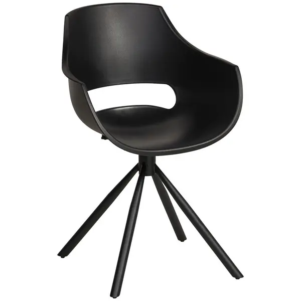 Scaun Cu Brațe din metal, plastic, negru