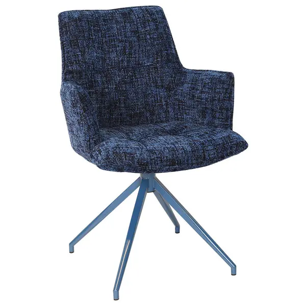 Scaun Cu Brațe din metal, textil, albastru