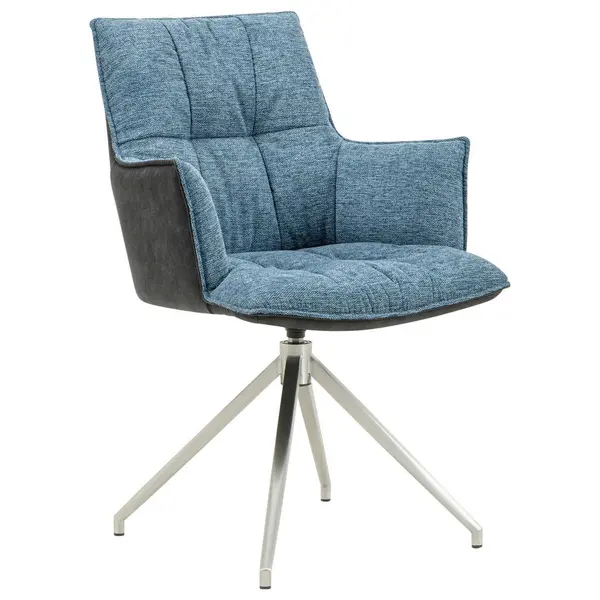 Scaun Cu Brațe din metal, textil, antracit, albastru