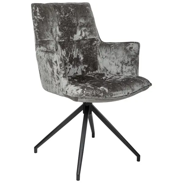 Scaun Cu Brațe din metal, textil, antracit, negru