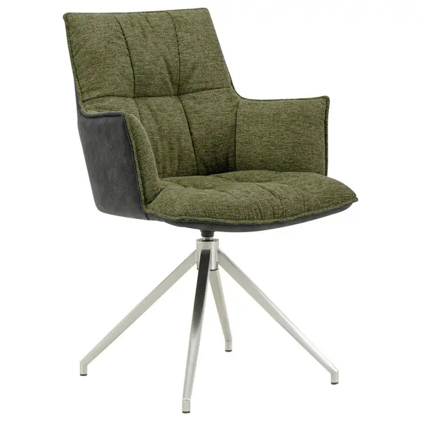 Scaun Cu Brațe din metal, textil, antracit, verde