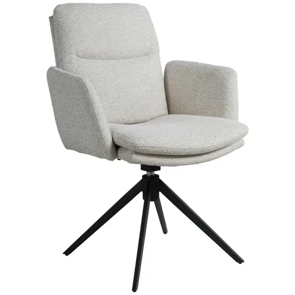 Scaun Cu Brațe din metal, textil, bej