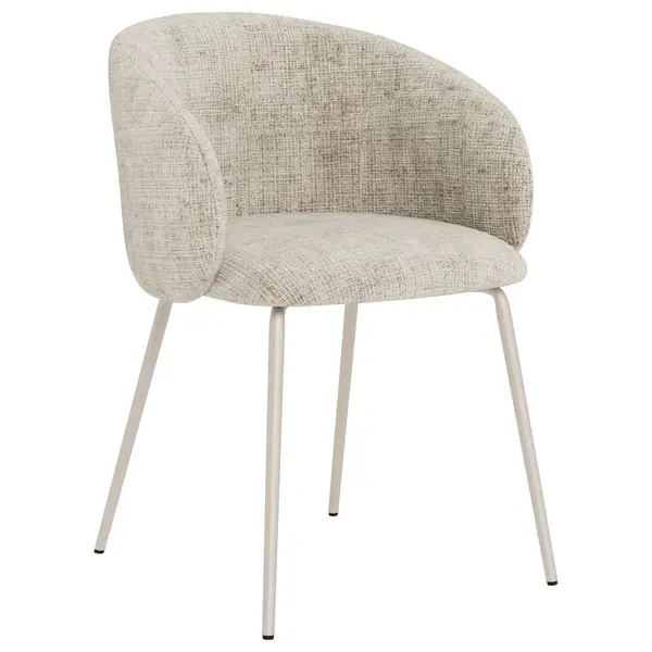 Scaun Cu Brațe din metal, textil, bej