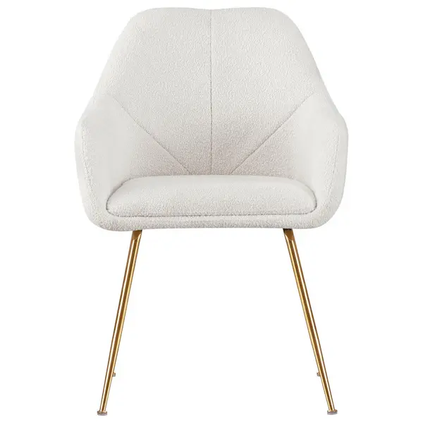 Scaun Cu Brațe din metal, textil, crem, auriu