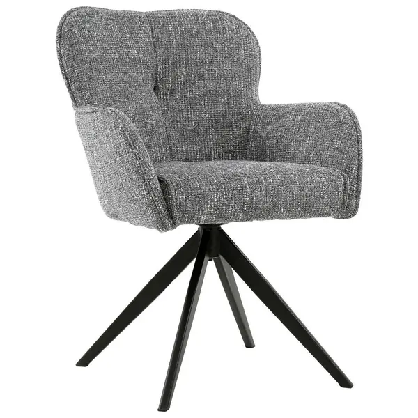 Scaun Cu Brațe din metal, textil, gri, negru