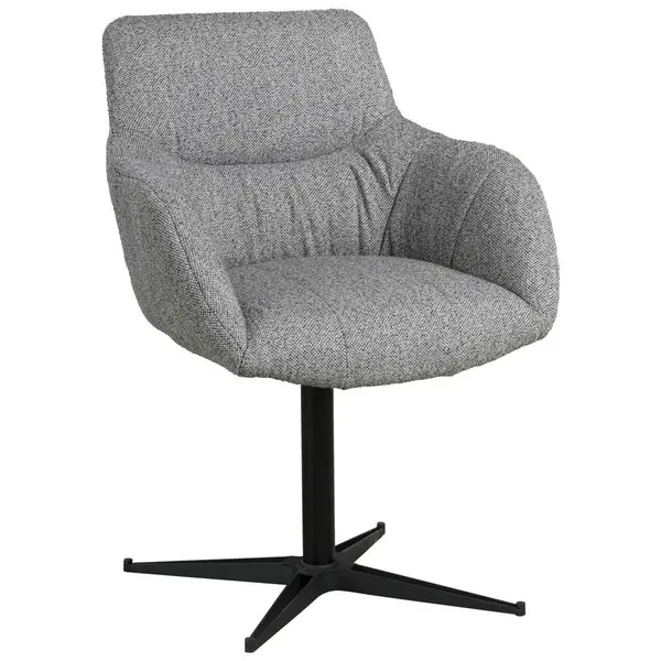 Scaun Cu Brațe din metal, textil, gri, negru