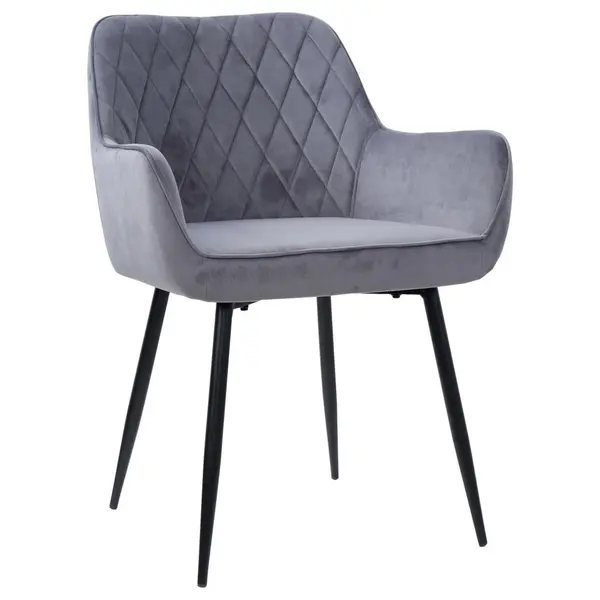 Scaun Cu Brațe din metal, textil, gri, negru