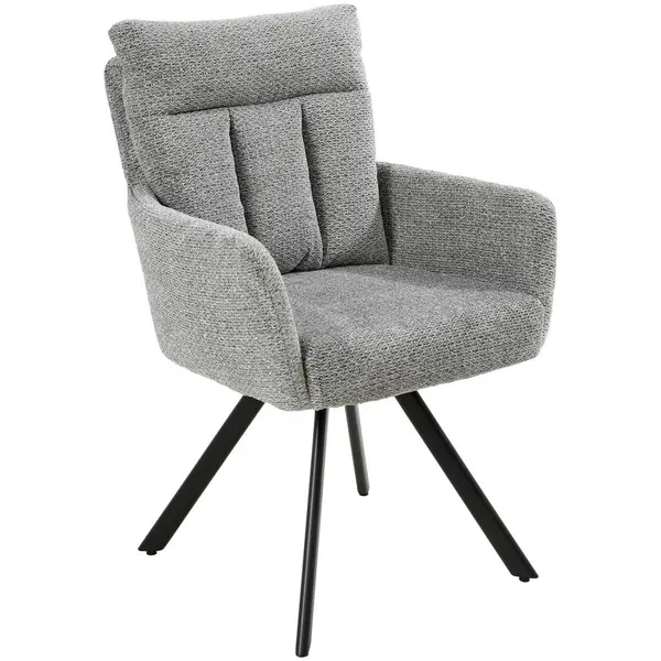 Scaun Cu Brațe din metal, textil, gri, negru
