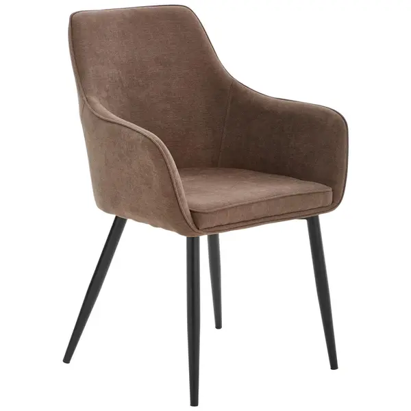 Scaun Cu Brațe din metal, textil, maro, negru