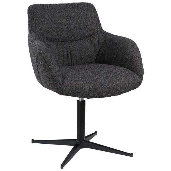 Scaun Cu Brațe din metal, textil, maro, negru