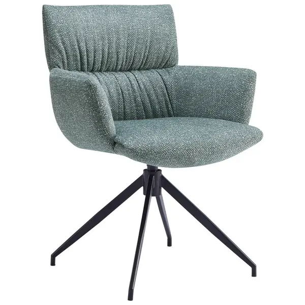 Scaun Cu Brațe din metal, textil, măsliniu