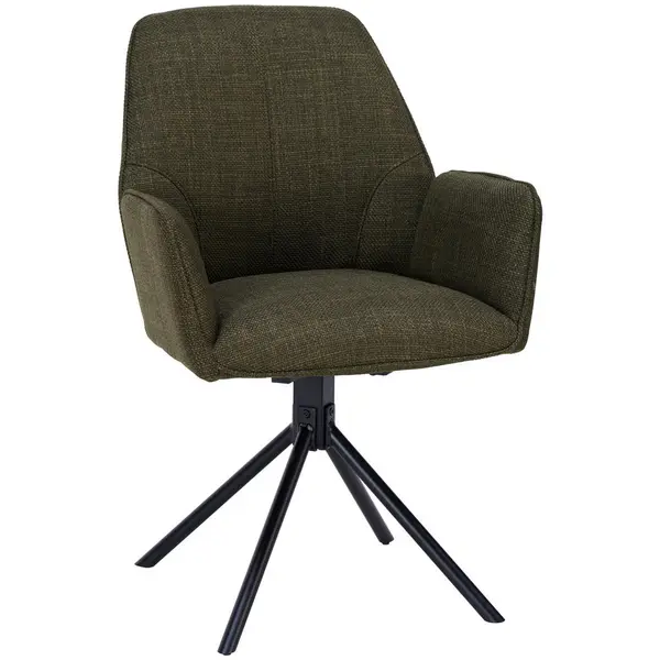 Scaun Cu Brațe din metal, textil, măsliniu