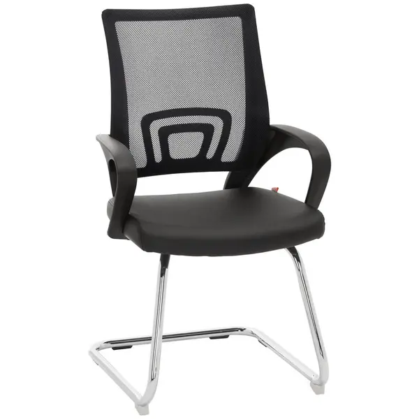 Scaun Cu Brațe din metal, textil, negru, culoare crom