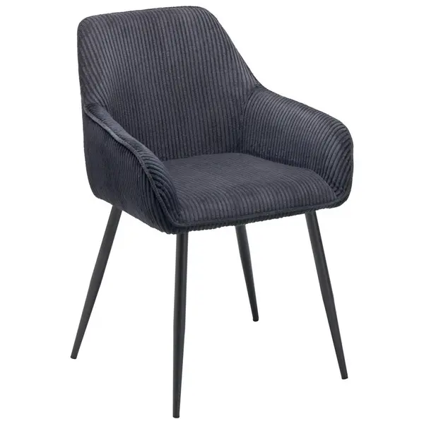 Scaun Cu Brațe din metal, textil, negru