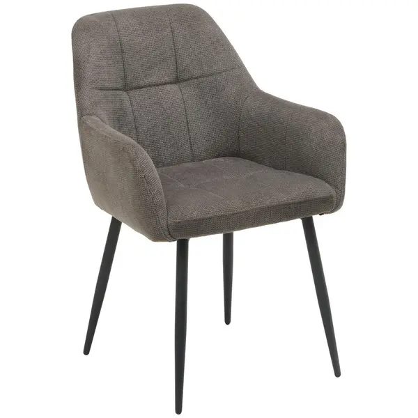 Scaun Cu Brațe din metal, textil, negru, gri închis