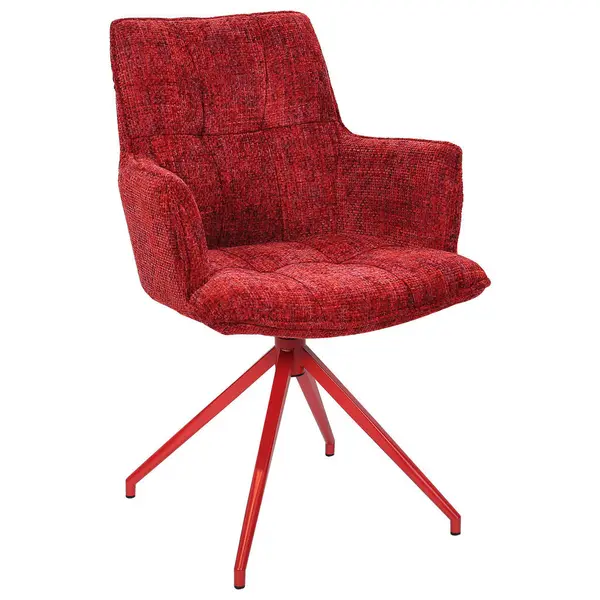 Scaun Cu Brațe din metal, textil, roșu