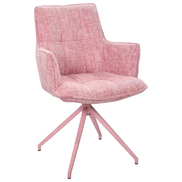 Scaun Cu Brațe din metal, textil, roz