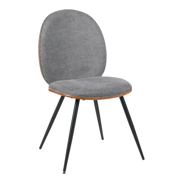 Scaun cu funcție ergonomică Nerezy, Lemn de Nuc și Țesătură, Gri, 57x48x88 cm