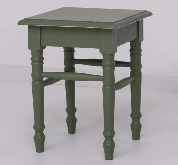 Scaun cu picioare strunjite cu finisaj Olive Drab Antic