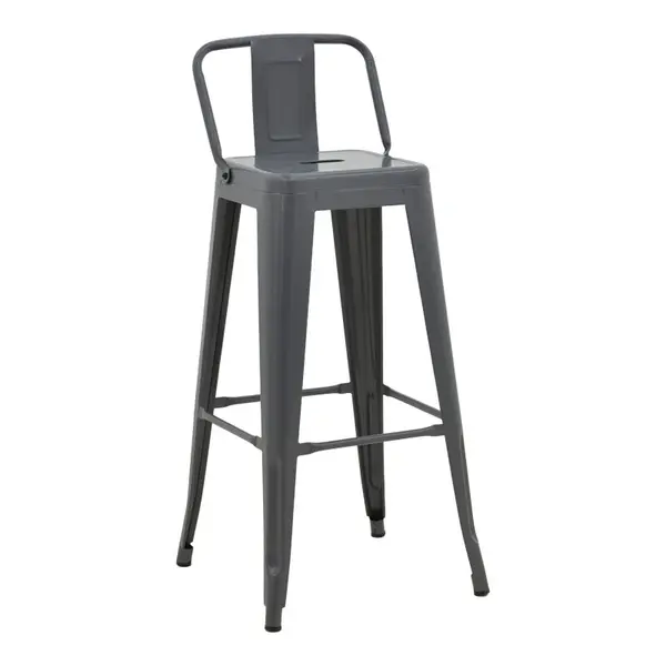 Scaun cu spatar Utopia metalic, verde, 42x42x97 cm