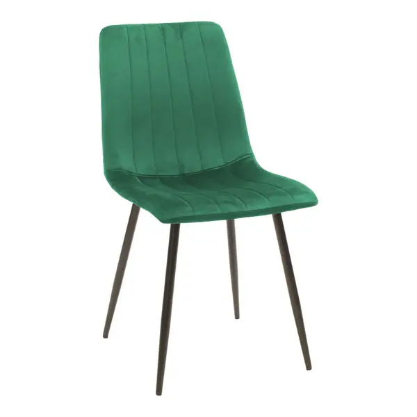 Scaun cu tapiterie din catifea galbena, Noor, Catifea și metal, 44x53x86 cm