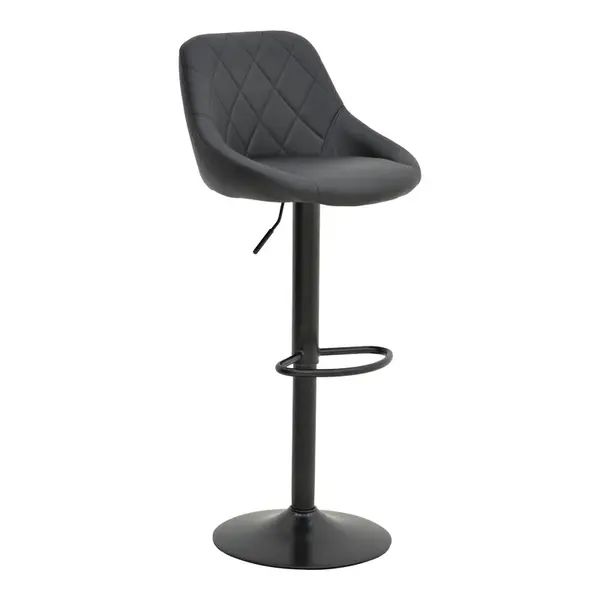 Scaun de bar ajustabil Boronez Negru 47x49x112 cm