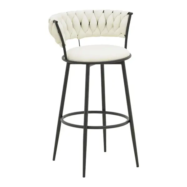 Scaun de bar Alkia I Ecru 50x56x95 cm