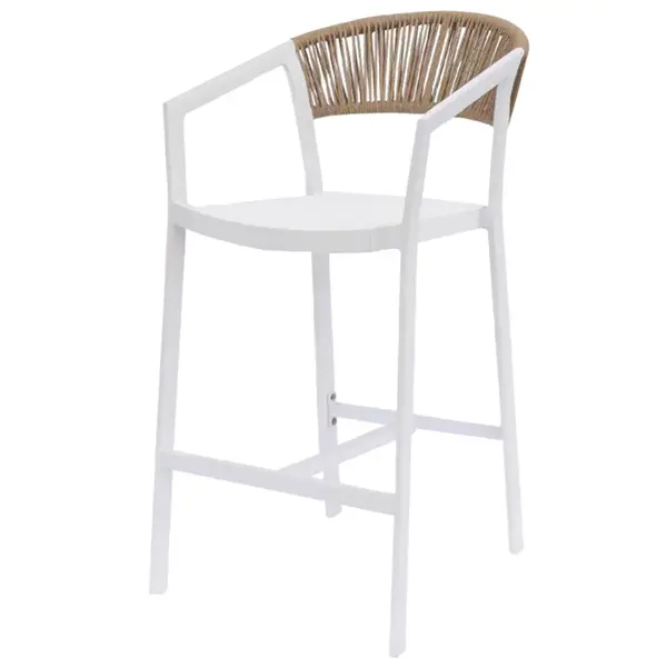 Scaun de bar ALVERIA H65 CM - Alb