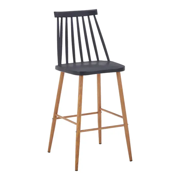 Scaun de bar Aurora I, Negru-Natural, 42x47x99 cm