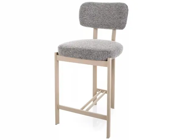 Scaun de bar BELUR BEIGE LEGS H62 CM - Grey