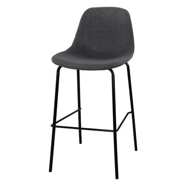 Scaun de bar CALABRIA GREY FABRIC H65 CM - Gri inchis