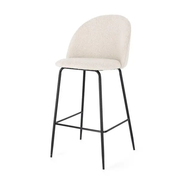 Scaun de bar CARRY BLACK/IVORY H74 CM - Cream