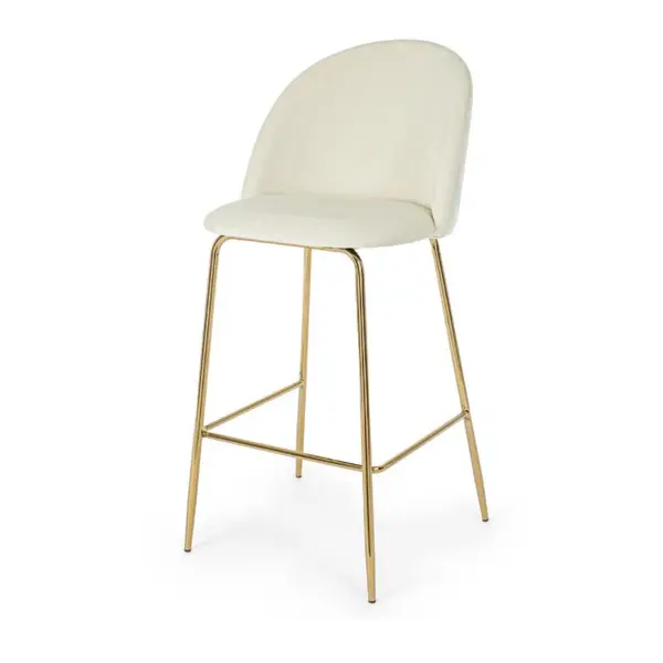 Scaun de bar CARRY VELVET H74 CM - Alb
