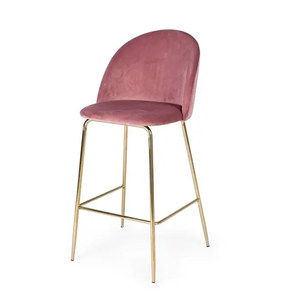Scaun de bar CARRY VELVET H74 CM - Roz