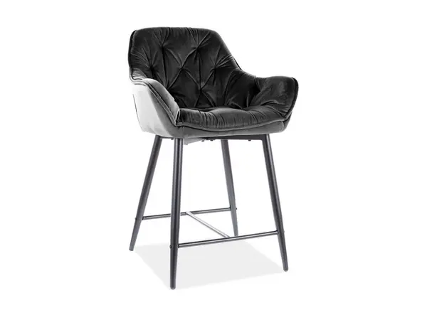 Scaun de bar Cherry velvet H-2 negru Blu19