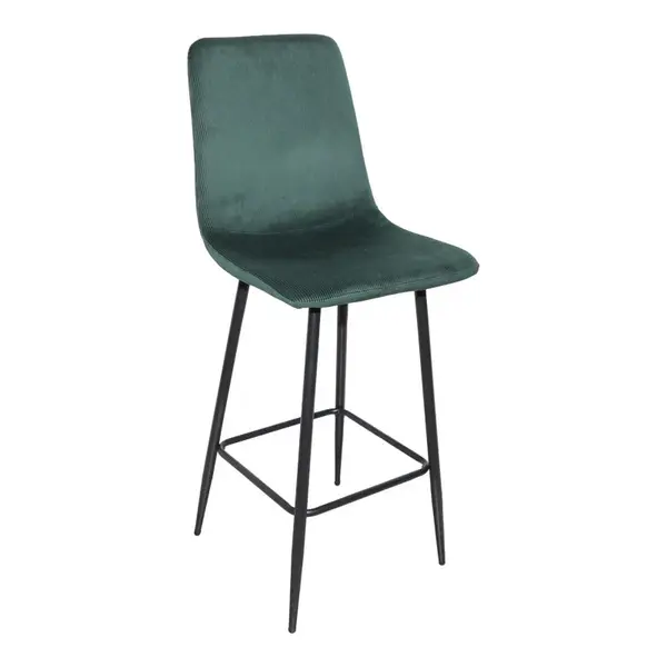 Scaun de bar cu functie de rotire, tesatura, neagra, 43x55x114 cm