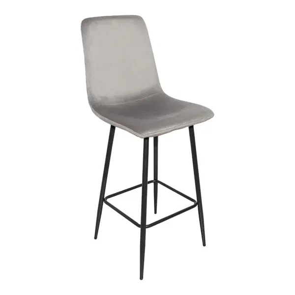 Scaun de bar cu functie de rotire, tesatura, neagra, 43x55x114 cm
