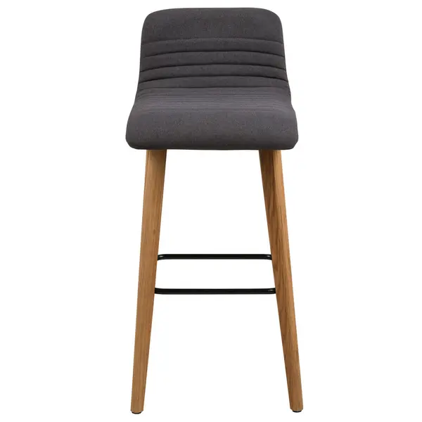 Scaun De Bar din lemn, textil, antracit, culoare lemn stejar