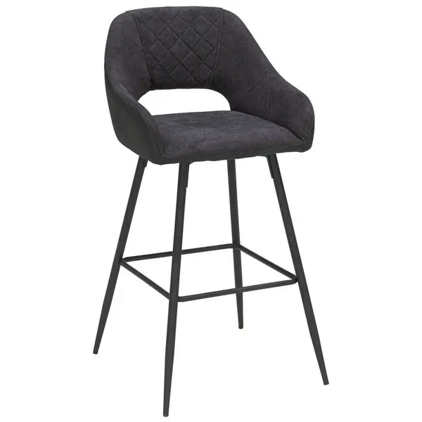 Scaun De Bar din metal, textil, antracit, negru