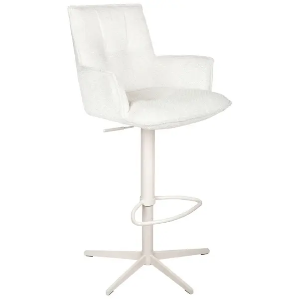 Scaun De Bar din metal, textil, crem